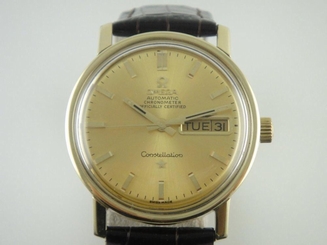 Authentic Omega Constellation Chronometer Day Date Gold Automatic Watch Cal 751