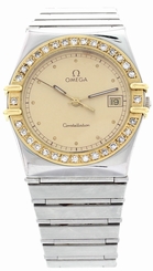 Men's Omega Constellation 18K Yellow Gold S/S Diamond Watch