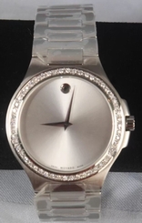 New Men's Authentic Movado Corporate 0606165 0.80ct.apx.custom set Diamond watch