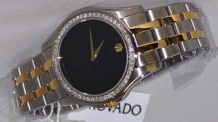 New Men's Movado corporate T.T.0605975 0.80ct.apx.custom set real Diamond Watch 775924702667