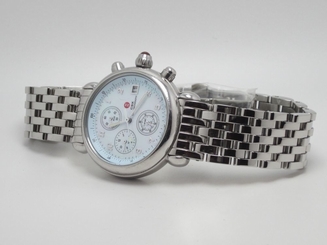 MICHELE 71-2000/ 3000 WOMENS CSX BLUE CHONOGRAPH STAINLESS STEEL WATCH