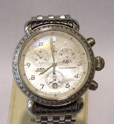 PRE-OWNED AUTHENTIC MICHELE CSX 36 MM DIAMOND CHRONOGRAPH WATC