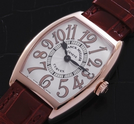 Franck Muller Curvex 7502 QZ REL RELIEF Gold Quartz Watch