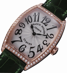 Franck Muller Curvex2852 QZ D 1R 18K Rose Gold Diamond Quartz Watch