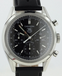 EXCLNT CONDITION TAG HEUER MENS CV2111 CARRERA STAINLESS STEEL AUTOMATIC STRAP