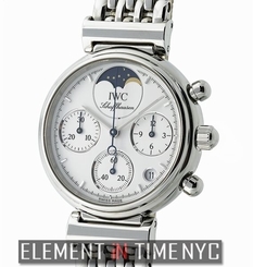  IWC Da Vinci Ladies Chronograph Moonphase Steel White Dial IW3736-06 W/ Papers