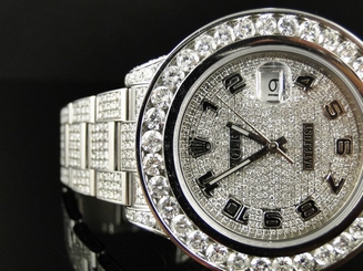 35 Ct New Mens Fully Iced Out Genuine Diamond Rolex Date Just 2 Ii 46Mm Watch