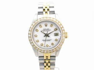  ROLEX DATEJUST STEEL & GOLD DIAMOND SET LADIES AUTOMATIC WATCH, REF,69173. c1990