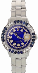 Ladies Rolex Oyster Perpetual DateJust With Diamonds & Sapphire Watch 6516