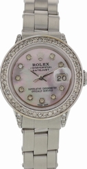Ladies Rolex Oyster Perpetual DateJust Stainless Steel Diamonds 6917