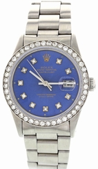 Men's Vintage Rolex Datejust Stainless Steel Diamond Bezel 16030