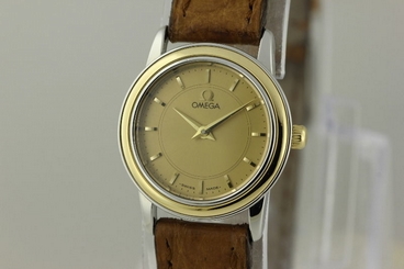  OMEGA DEVILLE PRESTIGE 18K GOLD & S/S LADIES QUARTZ WW c2000 (MOD REF: 595.1055)