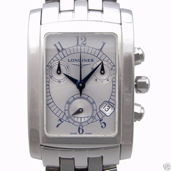 Auth LONGINES DolceVita Chronograph L5.656.4 SS Quartz Silver dial Men's watch