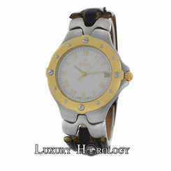 Authentic Men's Ebel Sportwave E6187631 18K Gold Steel Date Quartz 36MM Watch