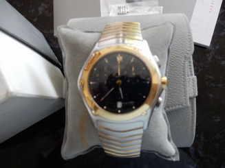 Ebel Men'sClassic Wave E1251F41 Blue Dial Stainless GOLD Swiss Men's Watch