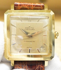ZENITH CHRONOMETRE cal. 71 Vintage 18K SOLID GOLD MENS SQUARE WATCH