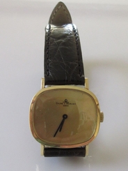 VINTAGE BAUME & MERCIER GENEVE 14CT YELLOW GOLD LADIES MANUAL WRIST WATCH.