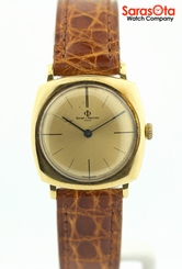 Baume&Mercier Geneve 18K Yellow Gold Brown Leather Strap Dress Women's Watch