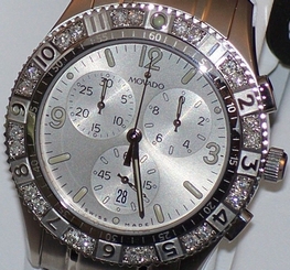 New Mens movado gentry 0605068 Chrono 0.36ct.apx.custom set real Diamond watch