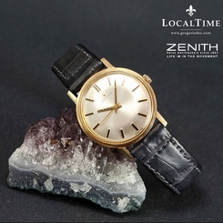 Classy 1965-1969 ZENITH Swiss 9k Yellow Gold Vintage Gents Dress Watch Cal. 2542