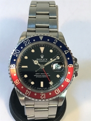  Rolex Stainless Steel GMT-Master Mens watch w/Blue/Red Pepsi Bezel 16700