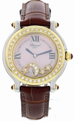 Ladies Chopard Happy Sport 27/8239-21 18K YG S/S Diamond Stars & Moon