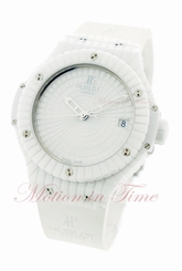 Hublot Big Bang Caviar 41mm - White Ceramic on Rubber / Ref # 346.HX.2800.RW