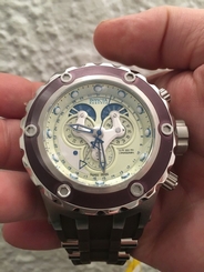 Invicta Reserve Specialty Subaqua Silver Tone SS Champagne Dial Watch #18540 NIB