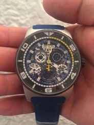 Invicta Reserve Sea Vulture Chrono. Grey S.S. Blue Dial/Poly. Watch #18946 NIB