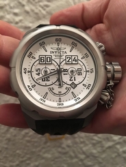Invicta Russian Diver Chron GMT Silver Titanium/Dial Black Poly Watch #21680 NIB