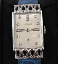 LADIES VINTAGE LECOULTRE RETTANGOLO ELEGANT DIAMOND DIAL & WHITE GOLD CASE