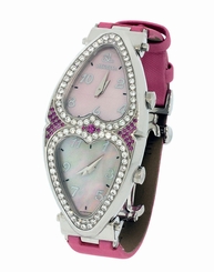 Jacob & Co. Pink Heart to Heart 2 Time Zone 1.48Ct Diamond Quartz Women's Watch