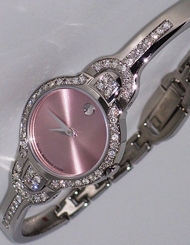 Fake AAA  New Ladie's Movado kara pink 0605284 0.90ct.apx.custom set Movado Diamond Watch. Watch
