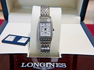  New in Box L2.194.0.83.6 Longines Bellearti Ladies MOP Tonneau brillant