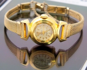 Vintage Watch Omega LadyMatic 18k Solid Gold Modernist-Eames Era/MCM 1950's 455