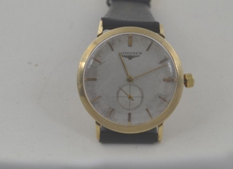 w342   14K MENS  LONGINES HAND-WIND   VINTAGE  WRISTWATCH