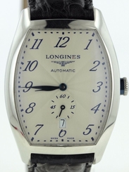 EXCELLENT COND LONGINES MENS AUTOMATIC EVIDENZA L2.642.4 WHITE/BLUE DIAL SUBDIAL