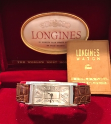 VINTAGE FULL SET LONGINES SOLO TEMPO PLATINUM CASE MINT CONDITIONS FROM 1940's