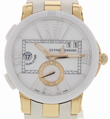 Ladies Ulysse Nardin Marine Dual Time 246-10 18k RG / Ceramic