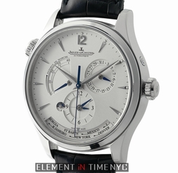Jaeger-LeCoultre Master Control Geographic Steel 39mm Silver Dial 142.84.21 B+P