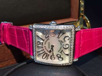 New Franck Muller Master Square 6002 M B QZ REL MOP V D 1R Diamond women's Watch