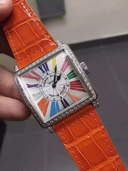New Franck Muller Master Square 6002 H QZ D1R Color Dreams Diamond women's Watch