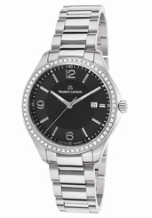 Maurice Lacroix Miros Black Dial Steel Diamond Ladies Watch MI1014-SD502-330