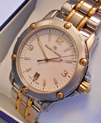 Mint Rare Maurice Lacroix Tiago AC10593 SS/18K Solid Gold Quartz Swiss Watch