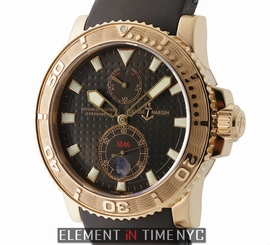 Ulysse Nardin Maxi Marine Diver 18k Rose Gold Brown Dial 43mm 263-33-3A/925 B+P