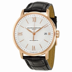 Baume and Mercier Classima Executives Silver Dial Leather Mens Watch MOA10037 7612456731594