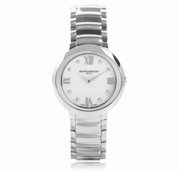 Baume and Mercier Promesse Mother of Pearl Stainless Steel Ladies Watch MOA10158