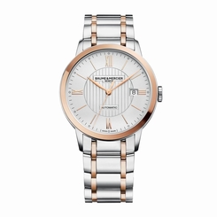 Baume and Mercier Classima Silver Dial Two Tone Steel Strap Mens Watch MOA10217