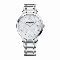 Baume and Mercier Classima MOP Dial Diamond Steel Ladies Watch MOA10225
