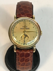 1940s Omega 14k Triple Calendar Moon Phase Vintage Watch - Very Clean